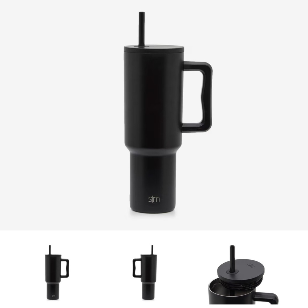 Black Coffee Tumbler with Handle
